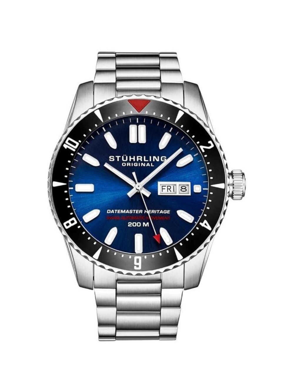 NWT Stuhrling Original Aquadiver Automatic Blue Dial Men's Watch